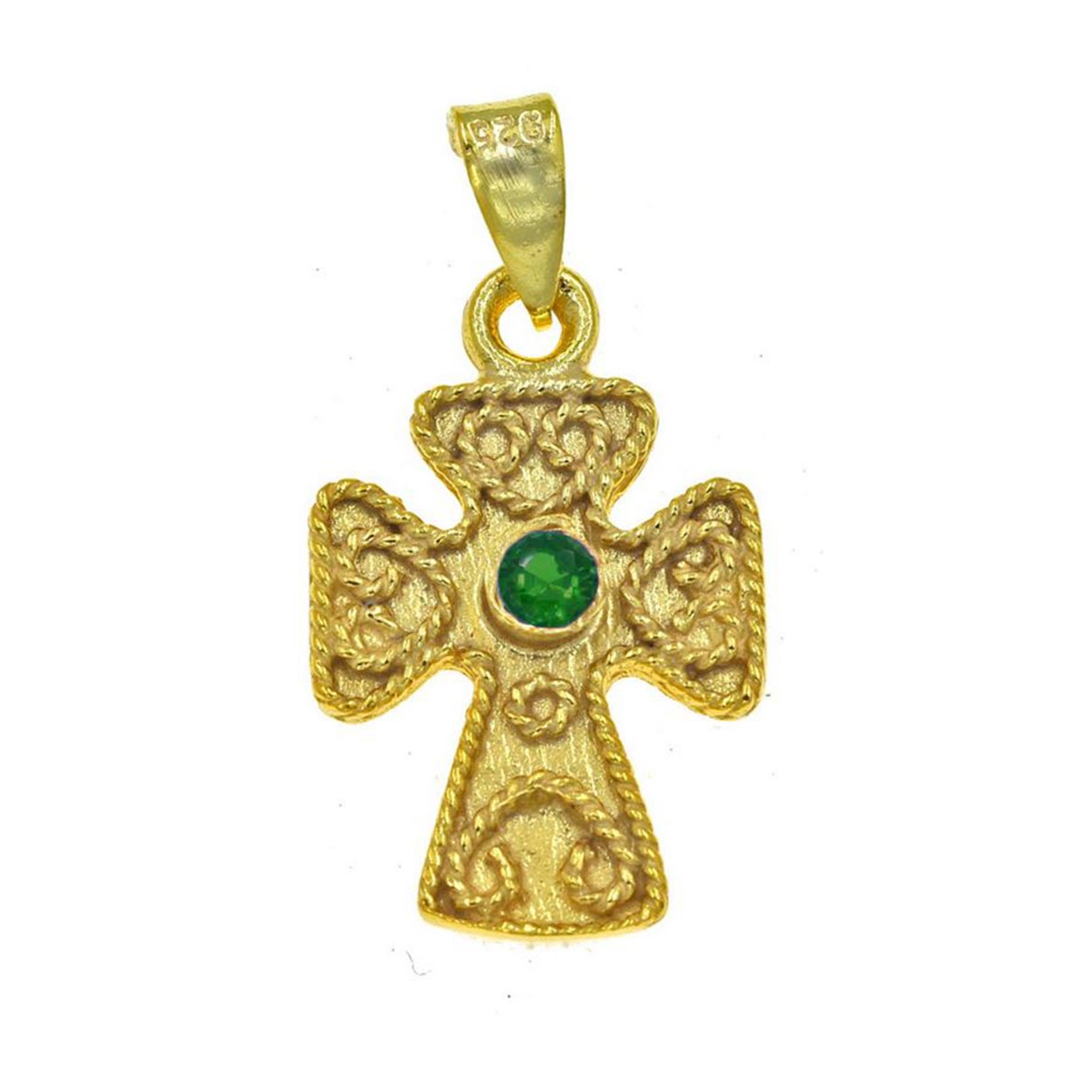 Ασημένιος επίχρυσος σταυρός 925 με αλυσίδα